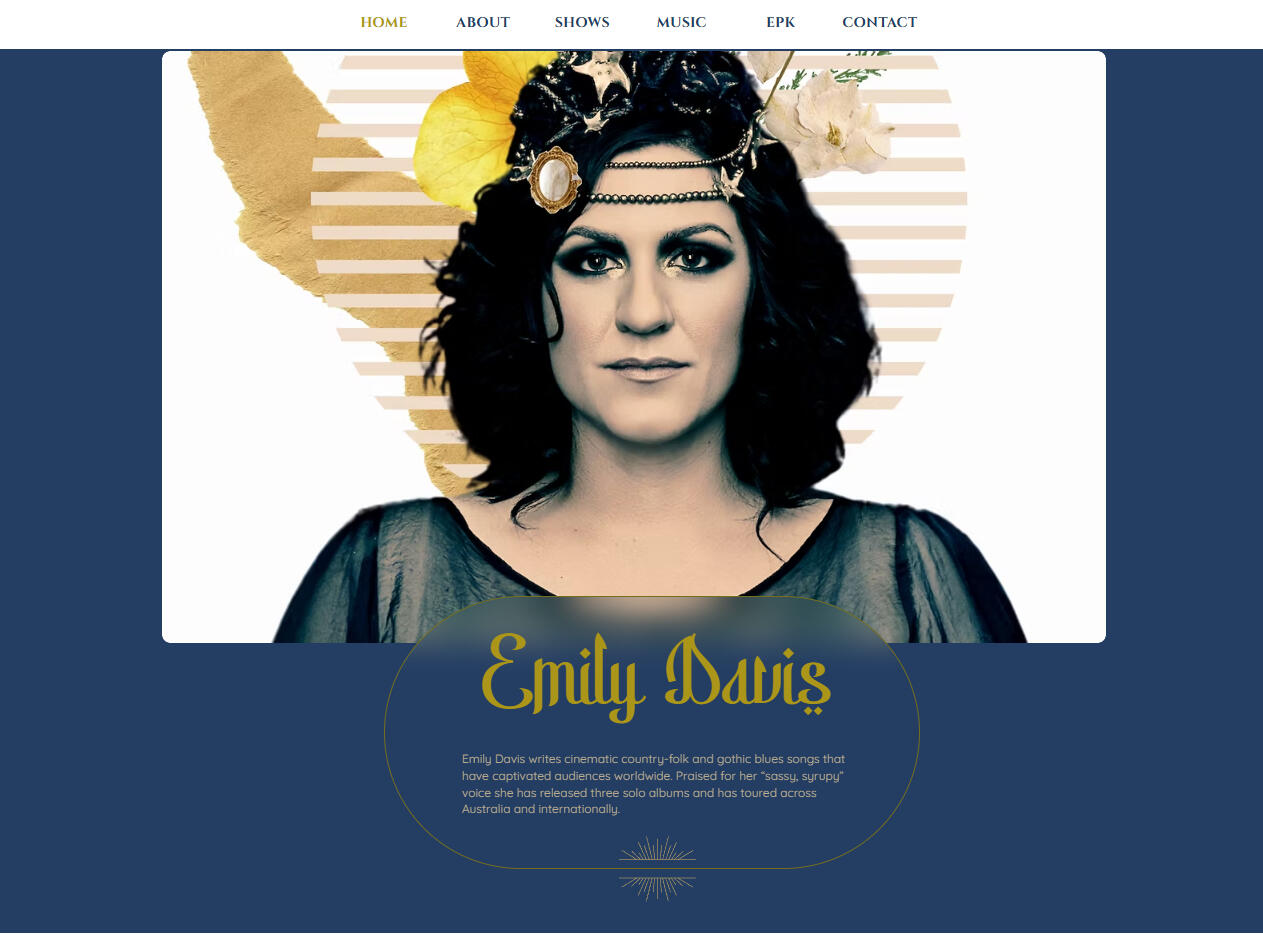 Screenshot of Emily Davis website