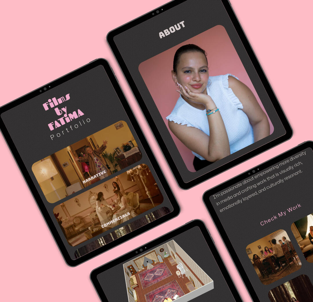 Films by Fatima Portfolio website -tablet Films by Fatima Portfolio website -tablet mockup