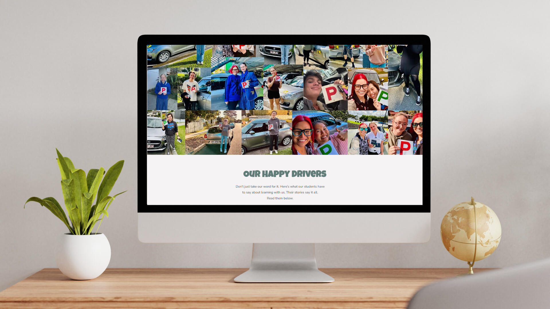 mockup driving school website laptop