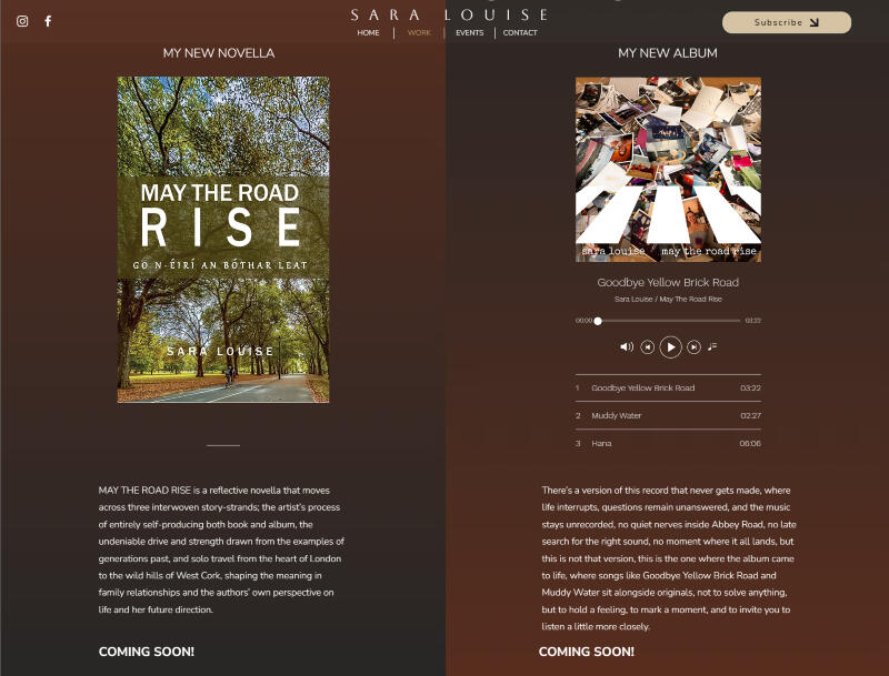 Sara Louise - Landing Page Sara Louise Landing Page screenshot