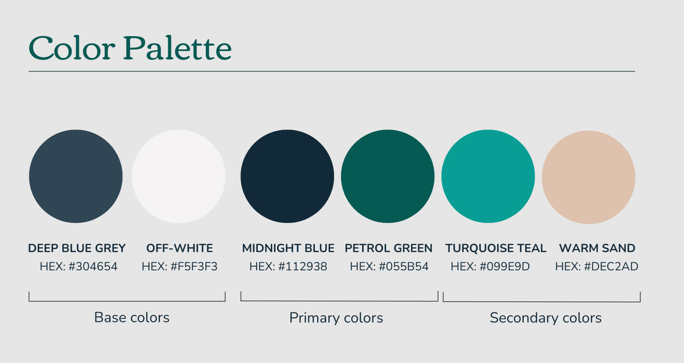 Color palette - Elevare Finance