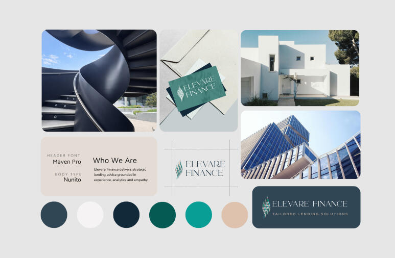 Elevare Finance Brand Identity Elevare Finance Brand Identity collage