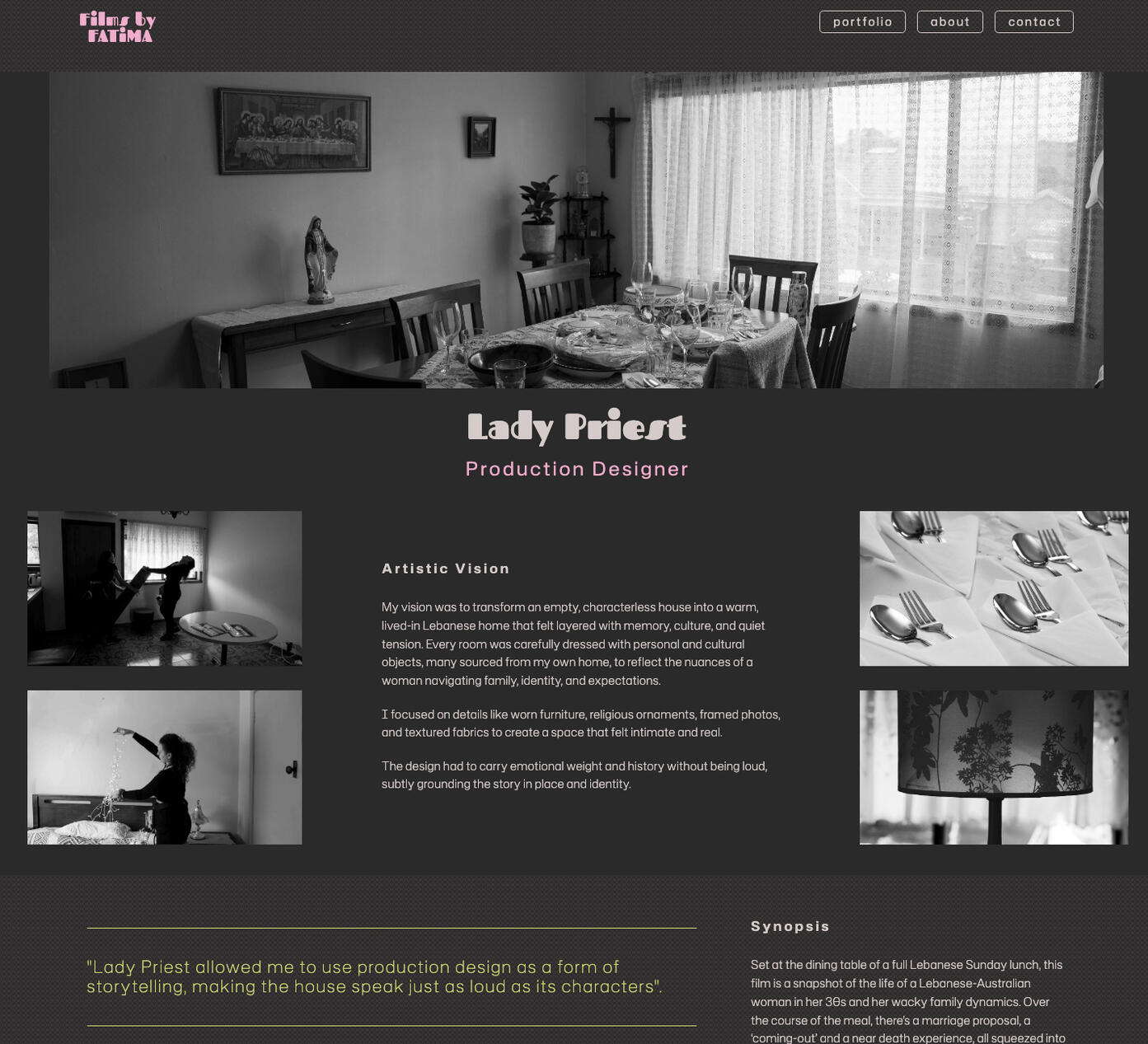 Films by Fatima Portfolio website Films by Fatima Portfolio website mockup