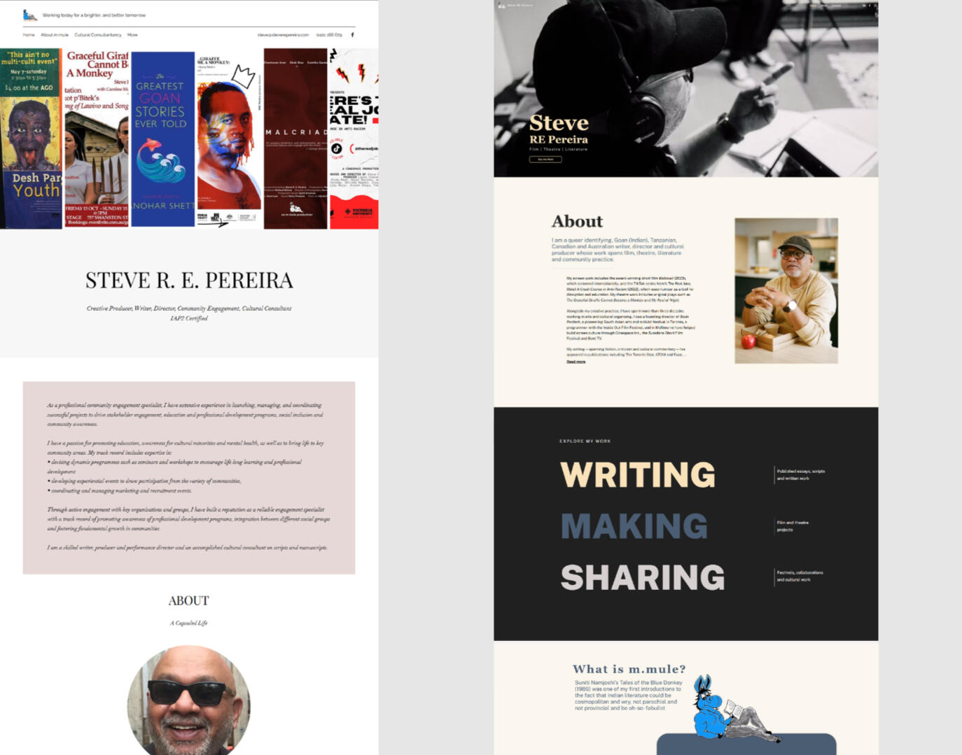 Before and After - Steve RE Pereira website Before and After - Steve RE Pereira homepage screenshots