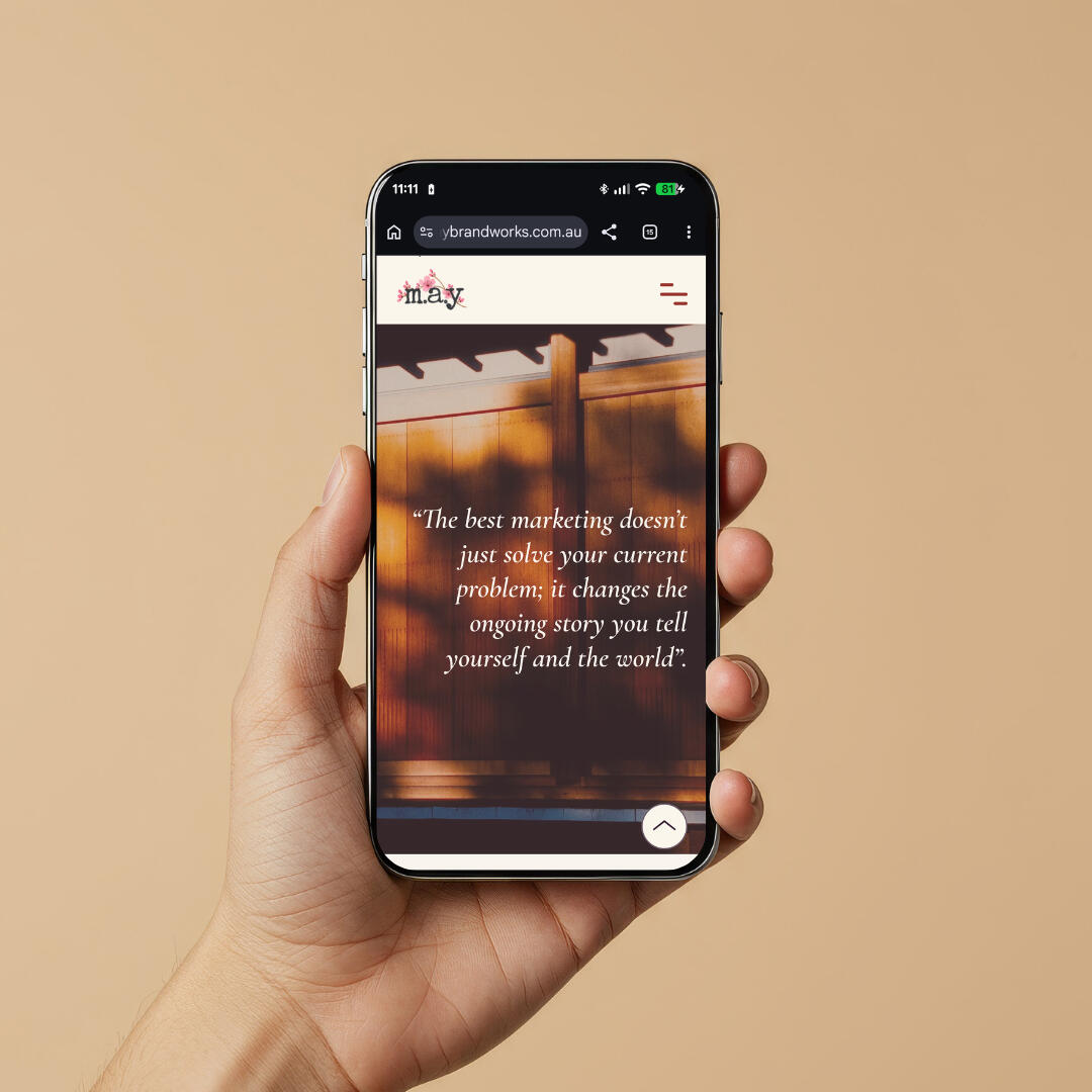 Sara Louise landing page -mobile The May Brandworks landing page -mobile mockup