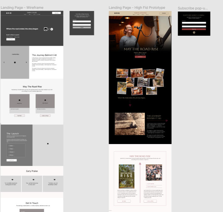 Sara Louise landing page