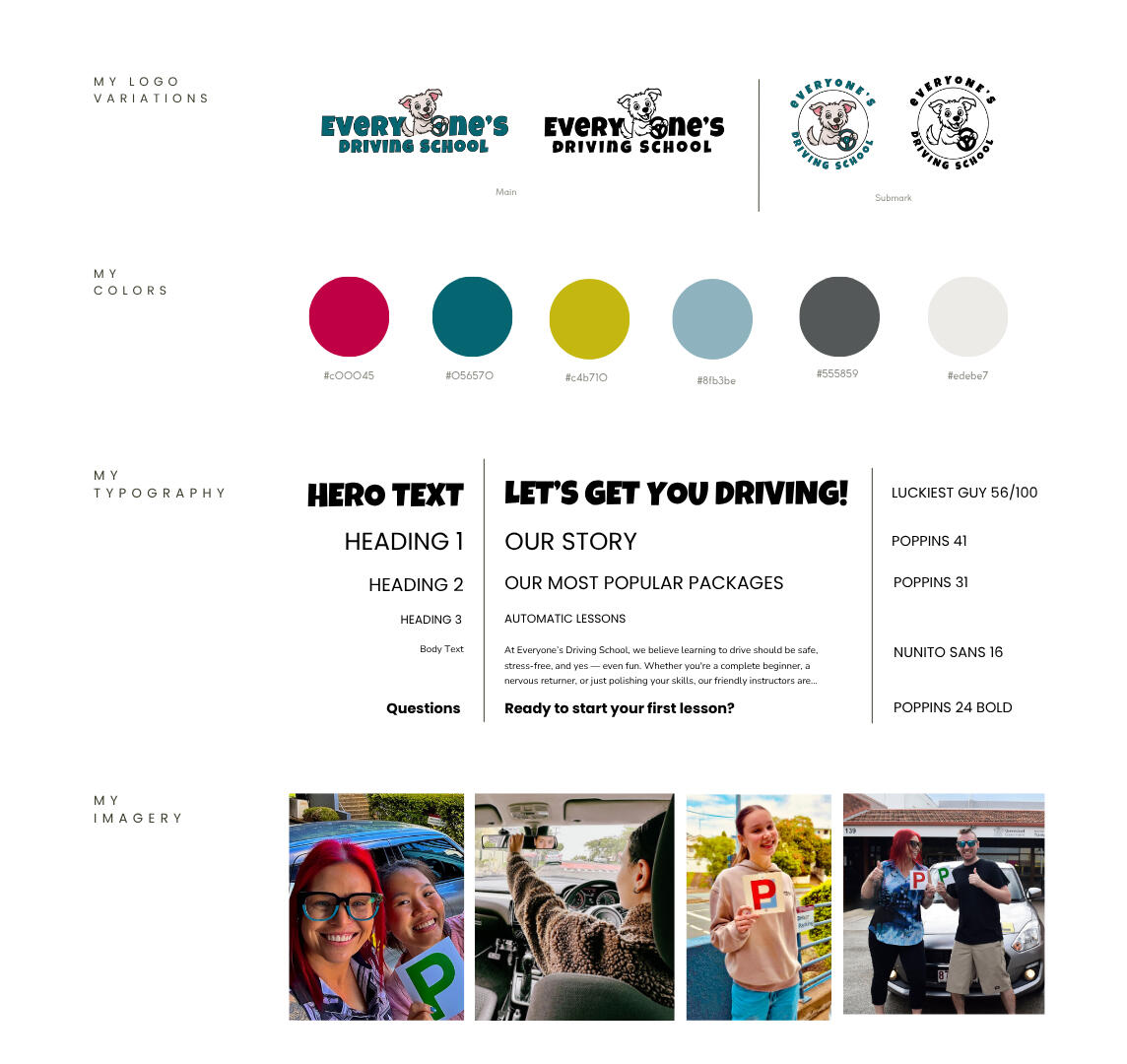 Brand identity for Everyone's Driving school