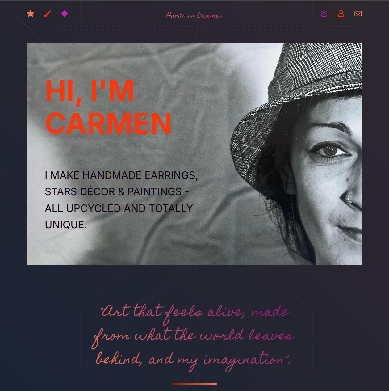 Screenshot of handsoncarmen website